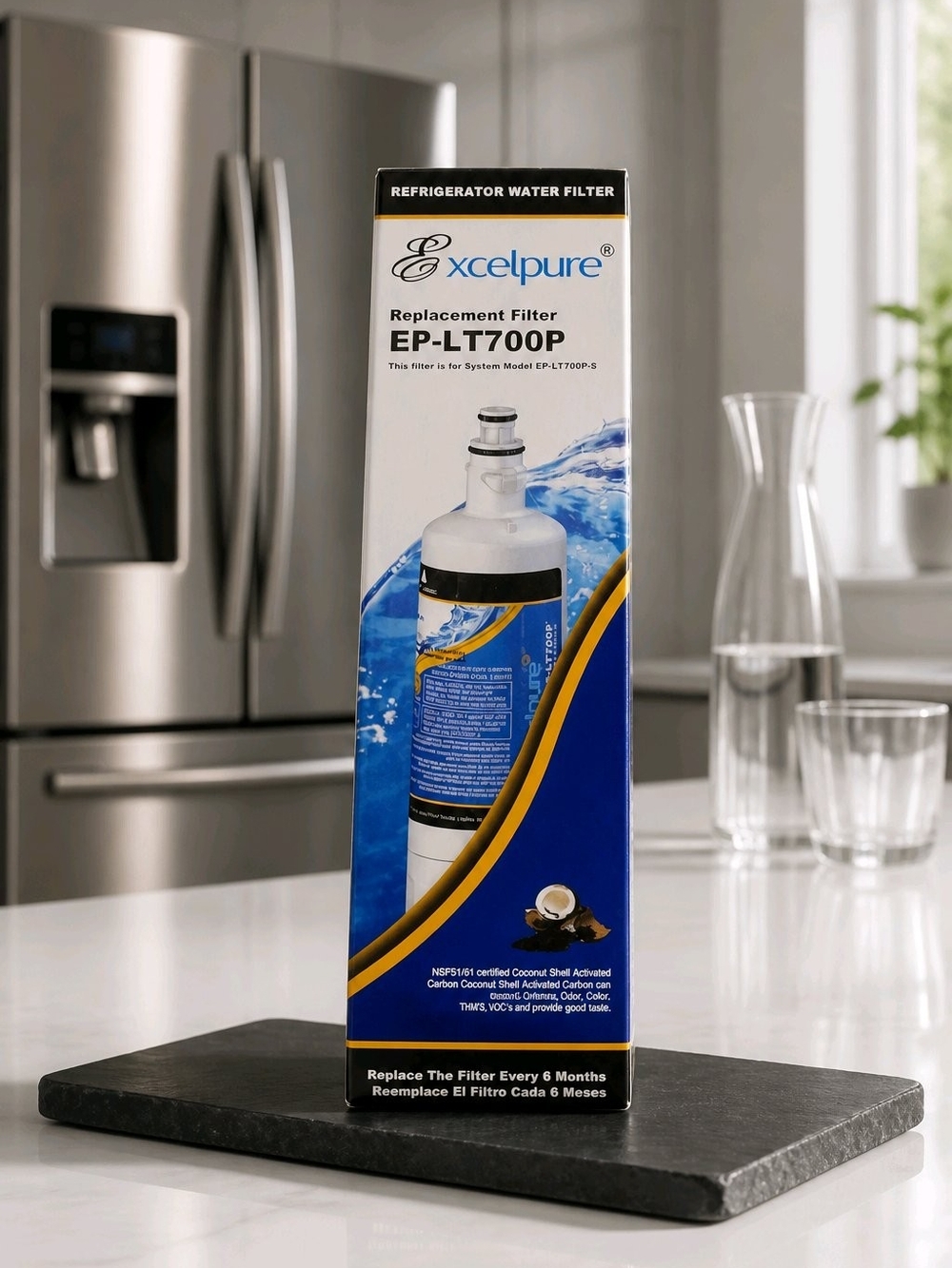 EP-LT700P White Refrigerator Water Filter - Replacement